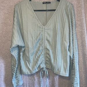 V-Neck Ruched Blouse
